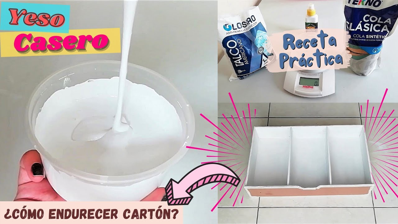 COMO ENDURECER CARTON 📦| YESO CASERO para Manualidades | Como hacer YESO CASERO | JazzCrafts 🎨