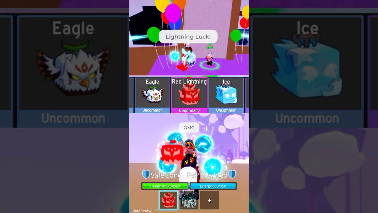 INSANE Luck I Got RED LIGHTNING Skin Using LIGHTNING LUCK 💀 BloxFruits #bloxfruits #shorts
