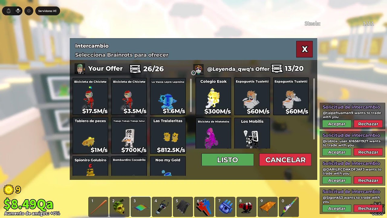 BUSCANDO SECRETS COMBINACIONES solo trades y pvps en roba un  brainrot