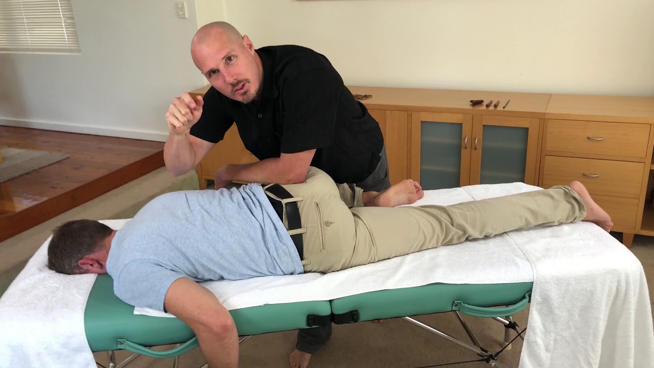 Campbell's first Raynor massage treatment during filming for our online massage course.