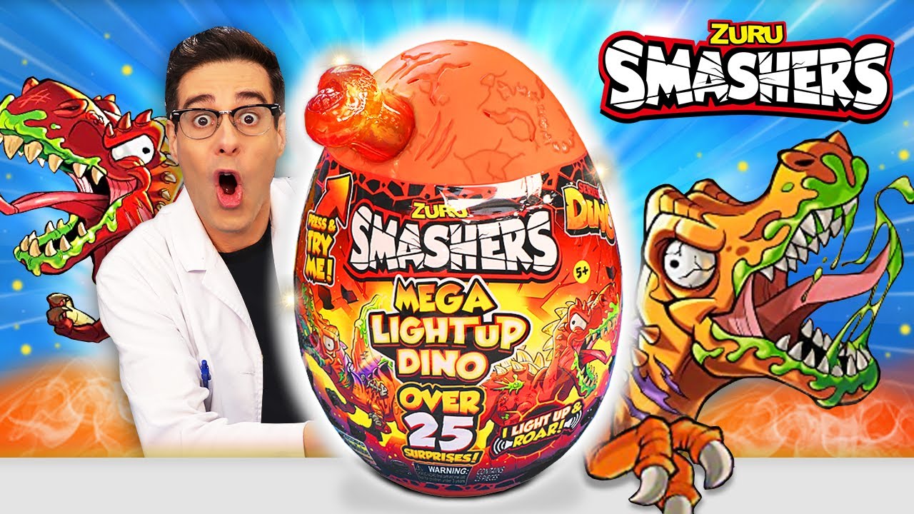 Abro HUEVO GIGANTE con SORPRESAS 🎁 Zuru Smasher Mega Light Up Dino T-Rex