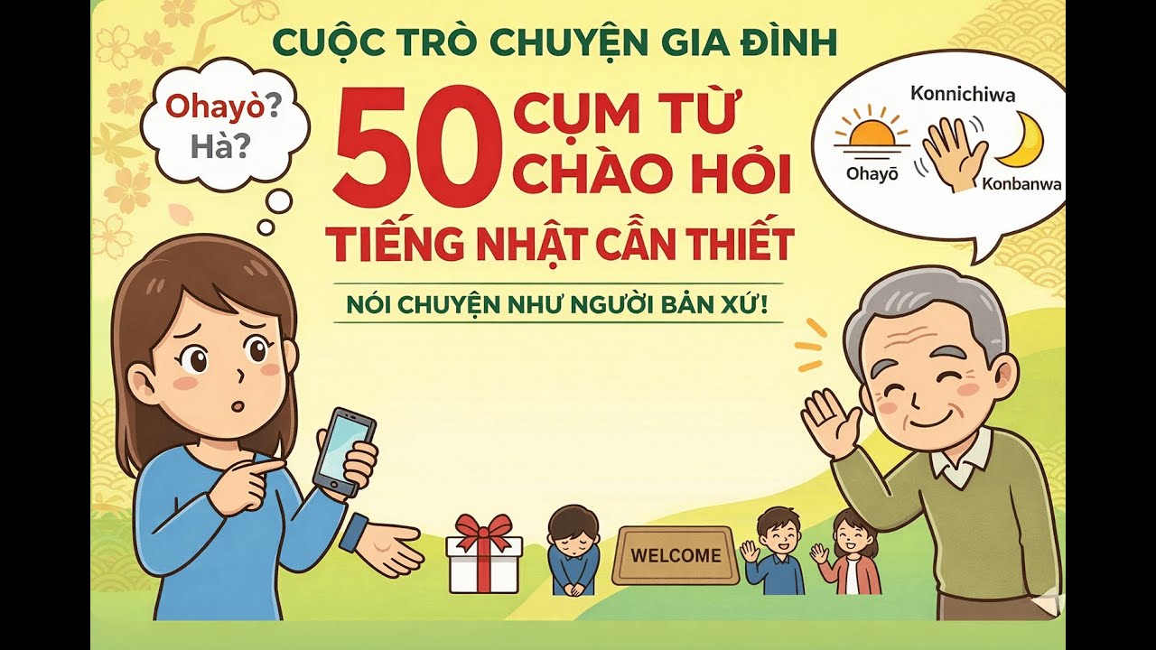 [Cuộc trò chuyện gia đình 50] Những lời chào cơ bản trong tiếng Nhật