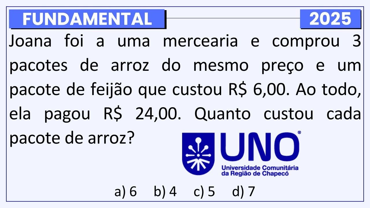 MATEMÁTICA BÁSICA ou EXPRESSÃO na Prova da Banca UNO CHAPECÓ