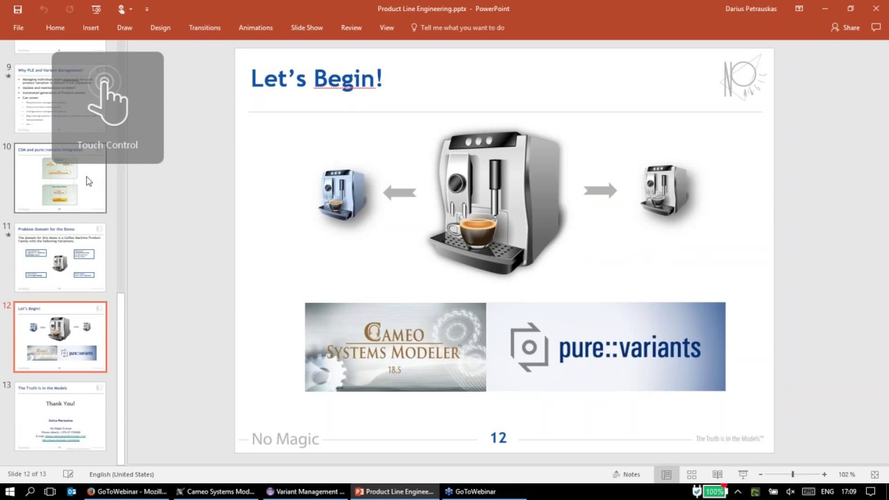 Product Line Engineering with Cameo Systems Modeler and pure::variants