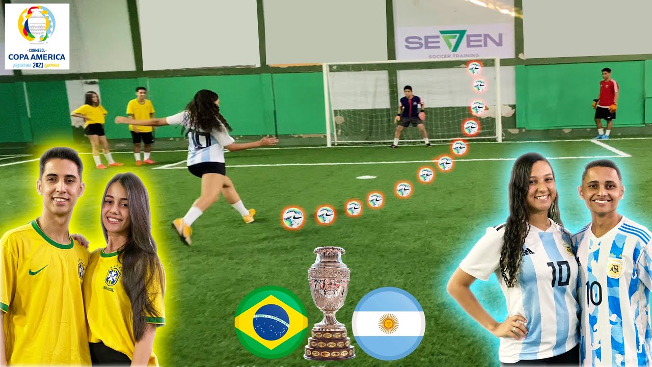 DESAFIO DE CASAL BRASIL x ARGENTINA FINAL COPA AMÉRICA DESAFIOS DE FUTEBOL ‹ Rikinho ›