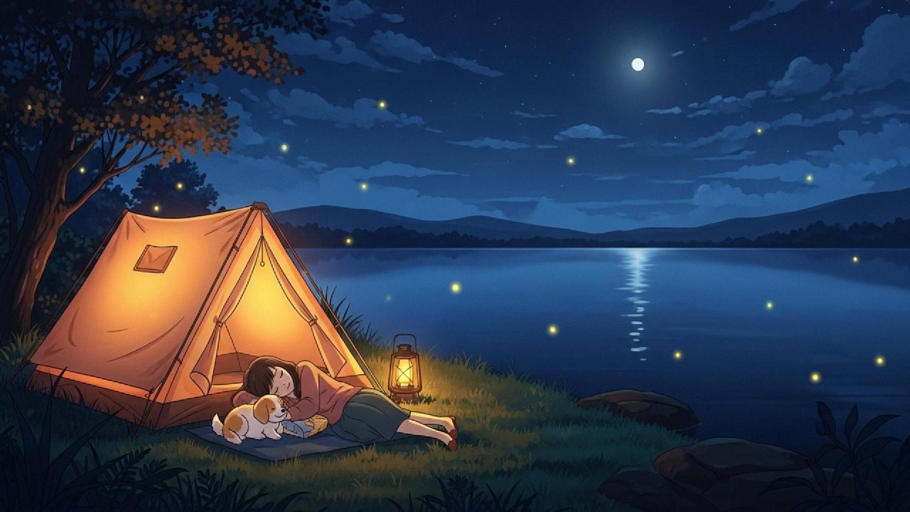 🔴 LIVE:  Moonlit Lake Camping 🌙 Soft Piano for Deep Sleep (8 Hours) | 癒しの夜・安眠ピアノ
