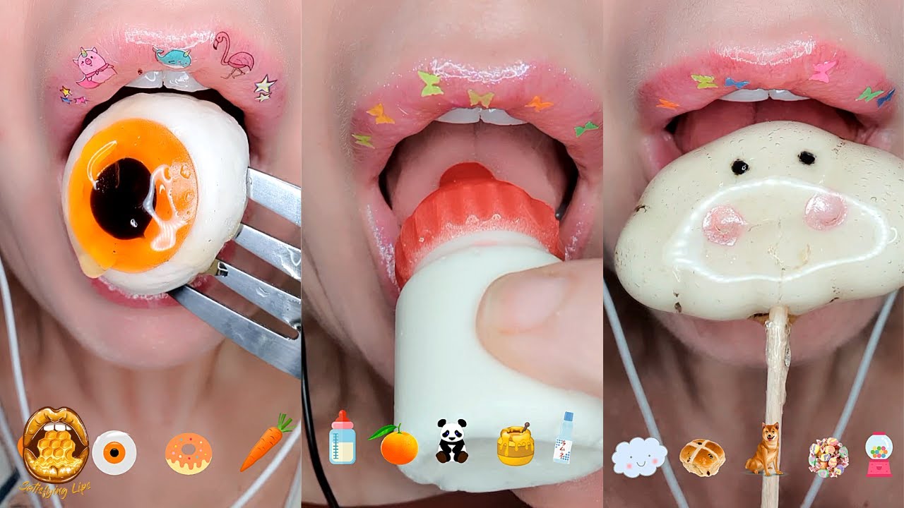 30 Minutes For Sleep ASMR Satisfying Eating Emoji Food Challenge Compilation Mukbang 먹방