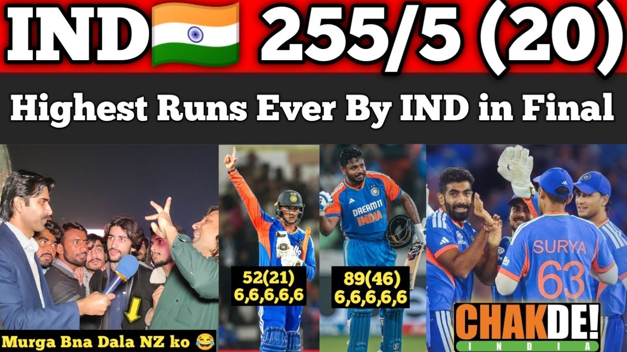 IND🇮🇳 255/5 in Final Vs NZ🇳🇿 Sanju or Abhishek ny Tabah kr Diya NZ Ko😂 | Pakistani Reactions 