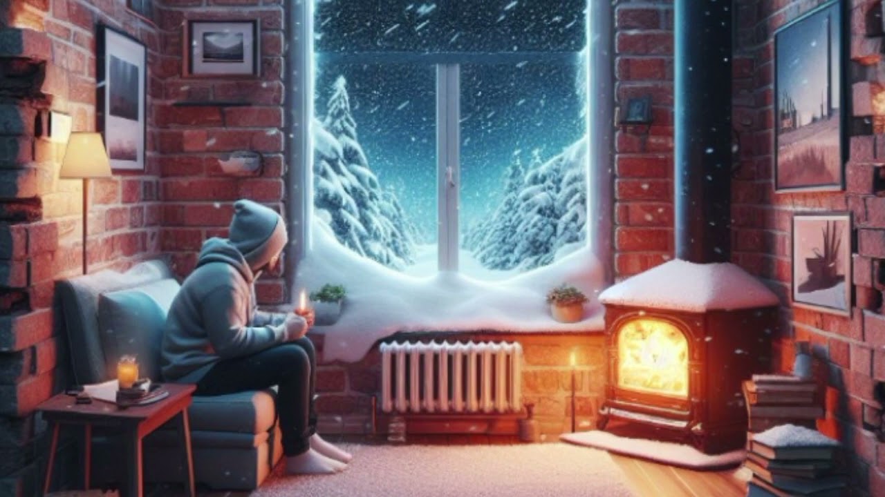 Beethoven Moonlight, blizzard and fireplace...(relaxing)