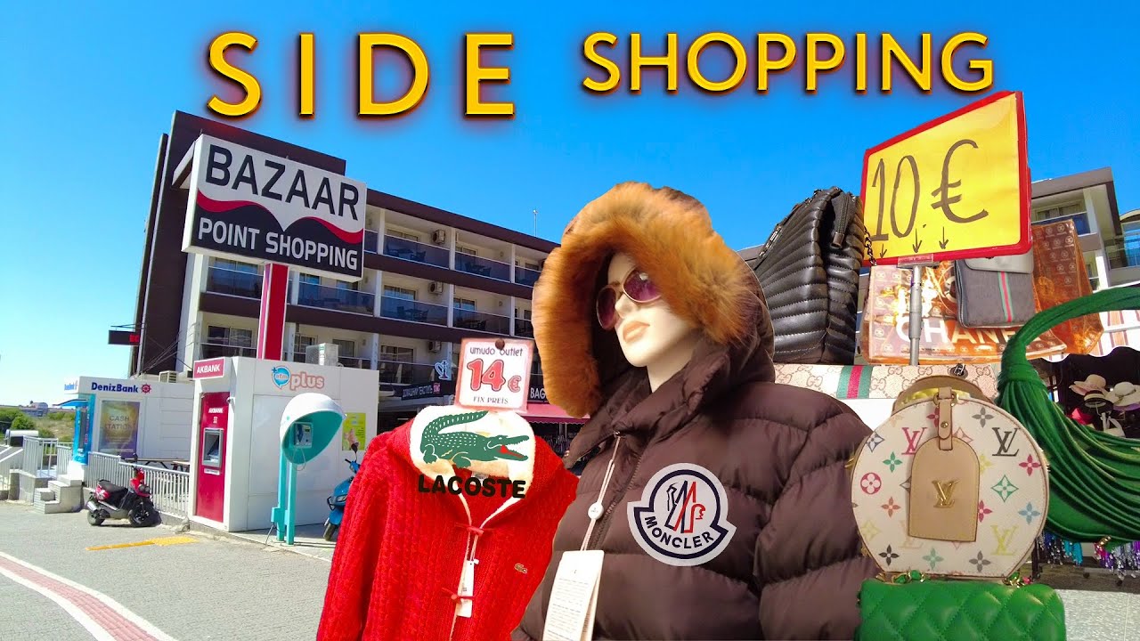SIDE POINT FAKE BAZAAR SHOPPING near BARUT HEMERA , MELAS , CRYSTAL TURKIYE #side #turkey #antalya