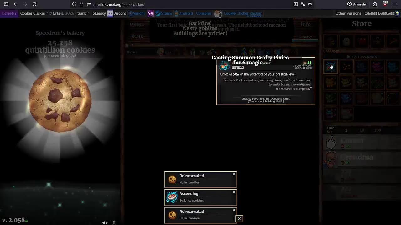 Speedrunning Cookie Clicker Endgame(Comp rules)-Day6 Part3