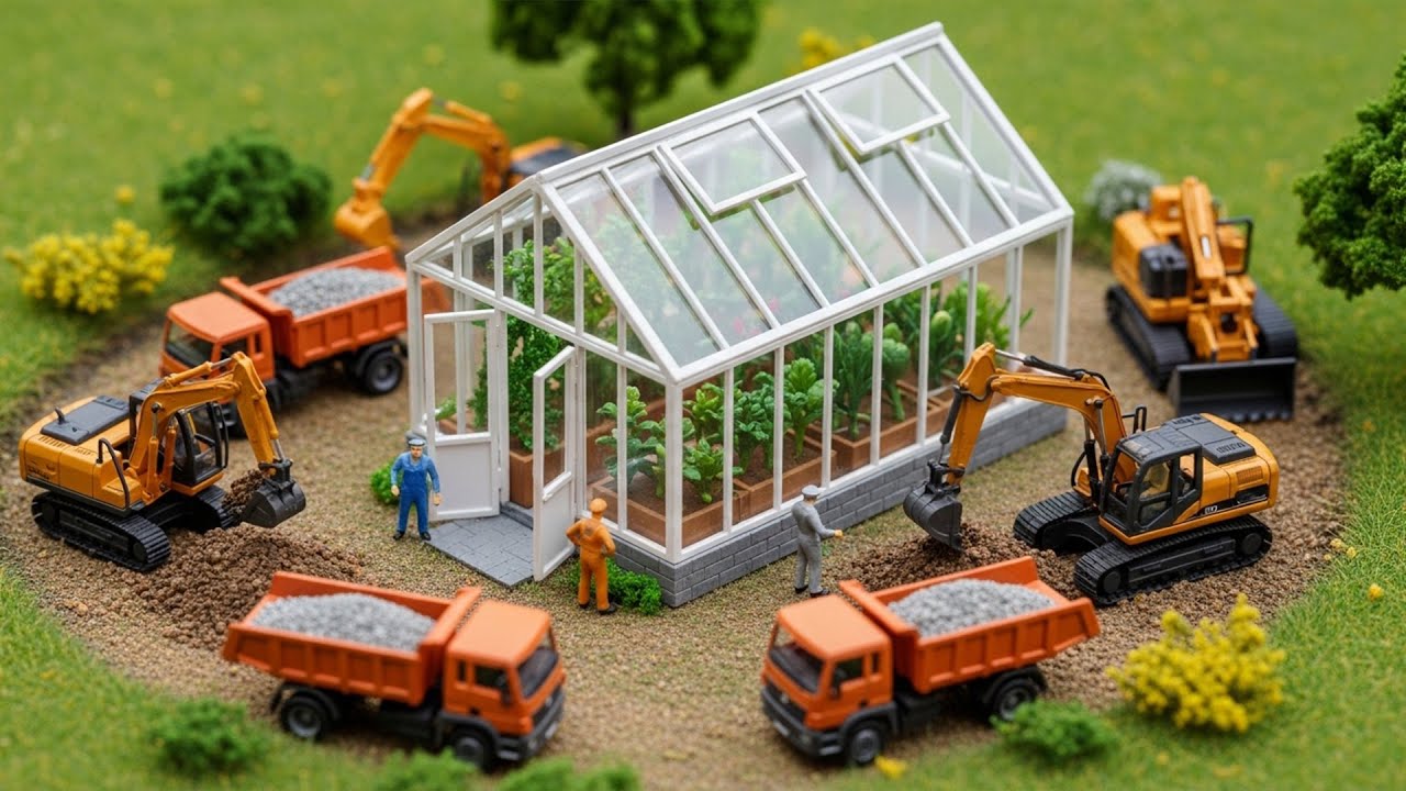 Miniature Construction: Building Greenhouses for Growing Organic Vegetables when Destroyed Hailstorm