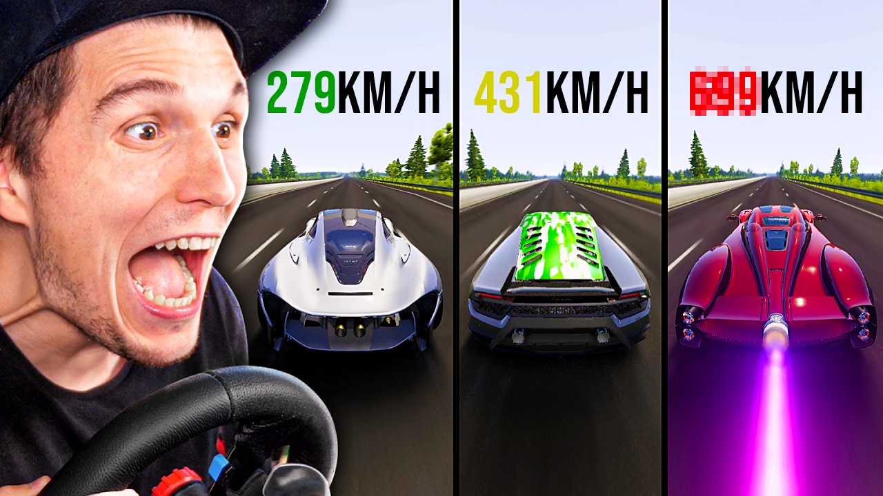 Welches SUPERCAR fährt am schnellsten über die deutsche Autobahn | BeamNG