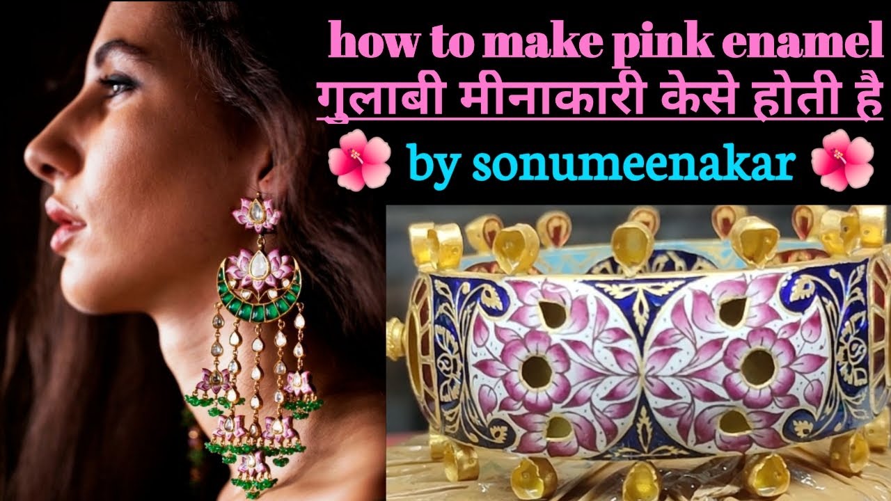 how to make pink enamel | 🌺🌺गुलाबी मीनाकारी केसे होती है |🌺 #jaipurjewelleryofficial 🌺 #sonumeenakar