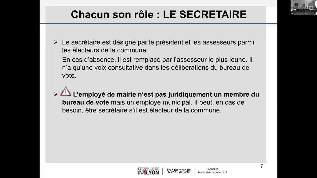 Formation aux élections - assesseurs | Mairie du 6e arrondissement de Lyon