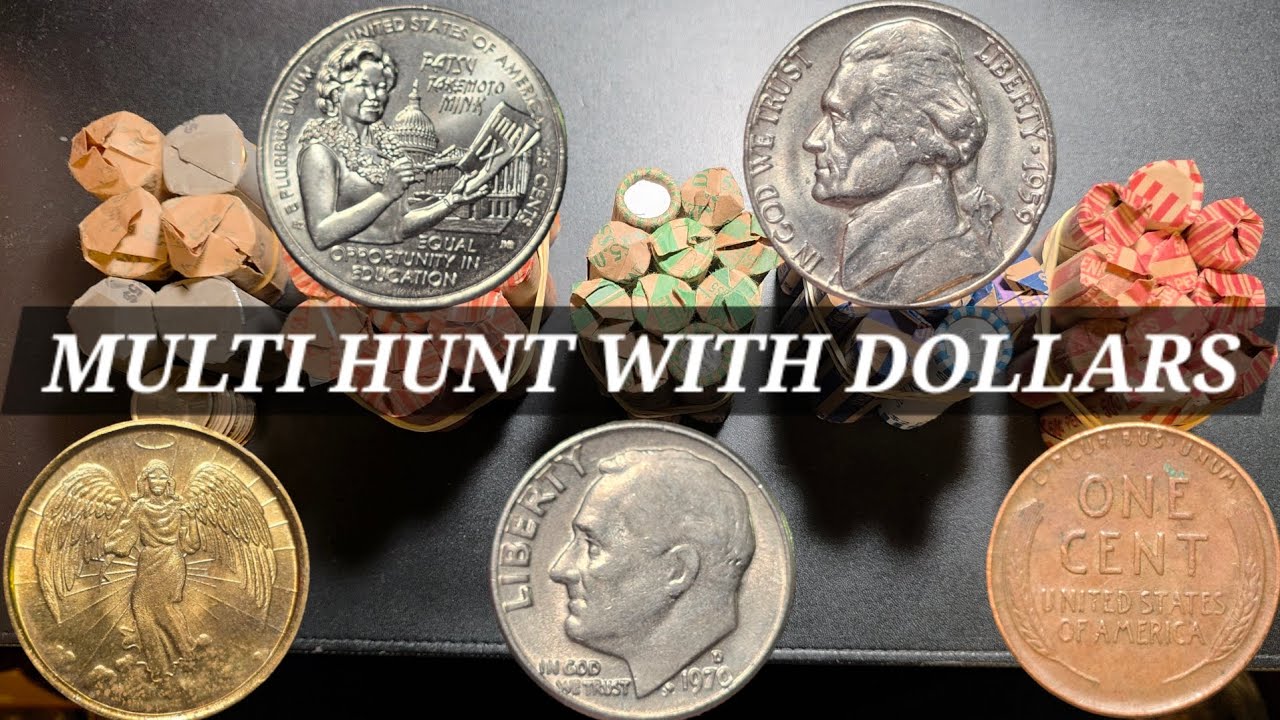 Поиск нескольких долларов — интересные находки! #coinrollhunting #dwcnc #money #old #fun #copper