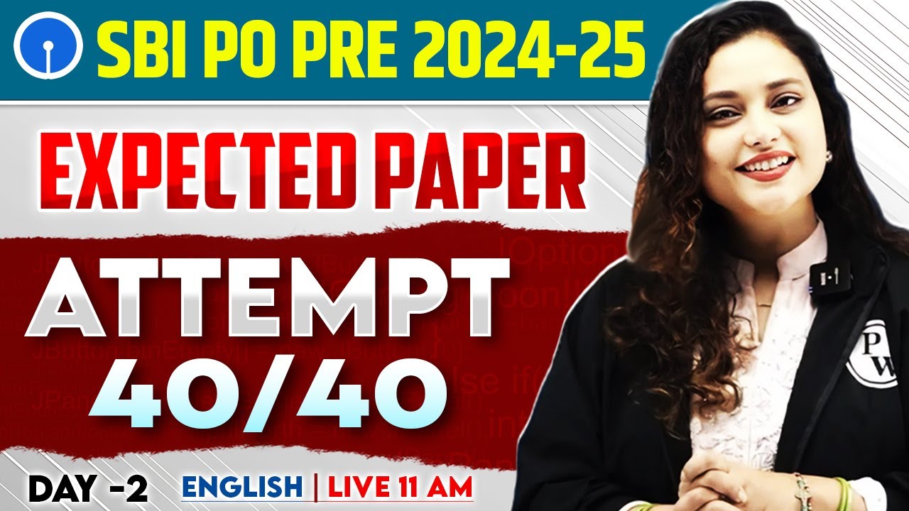 SBI PO Prelims 2025 | SBI PO English Expected Paper -2 | English by Rupam Ma'am