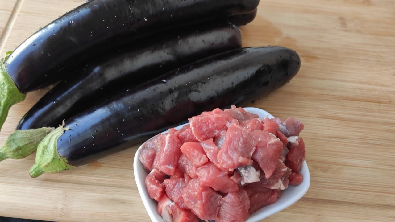 250 GRAM ET BİRAZCIK PATLICAN KOCA BİR TAVA YEMEK YAPTIM BOL BOL YEDİK ERTESİ GÜNE BİLE KALDI🤤💯👌