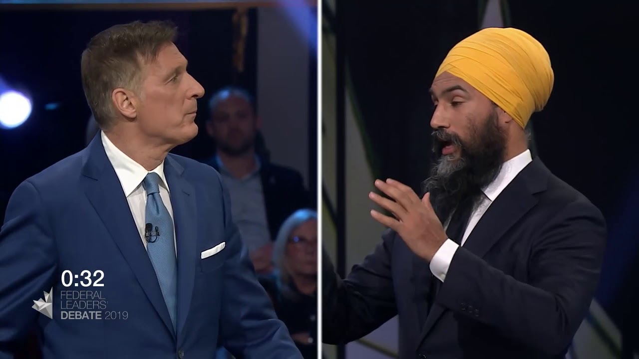 Jagmeet Singh debates Quebec's secularism law with Maxime Bernier