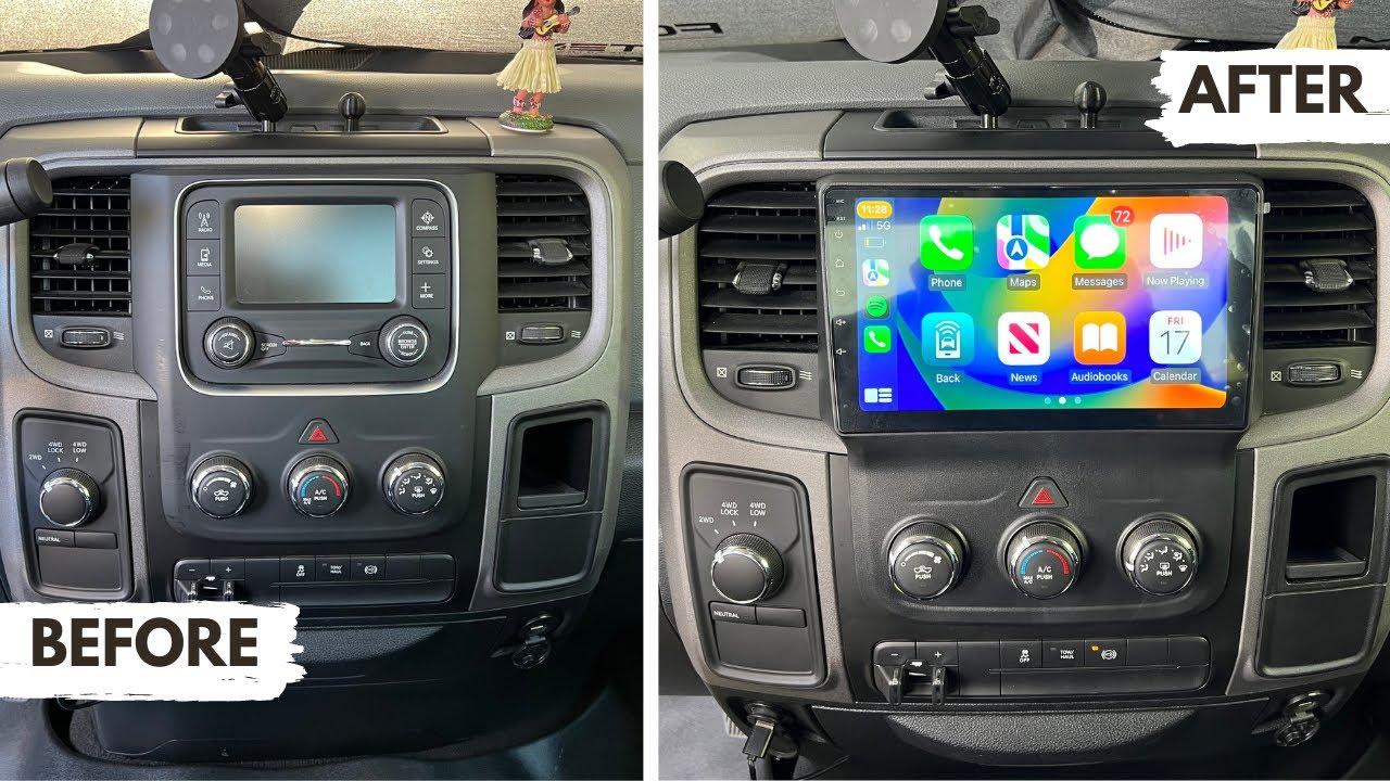 146 долларов США 9-дюймовая Plug and Play магнитола для Dodge Ram 1500+ || Apple CarPlay + Androi...