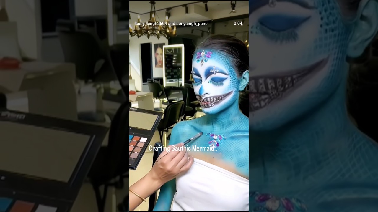 Crafting Gauthic Mermaid | Fantacy Makeup | Body Painting |