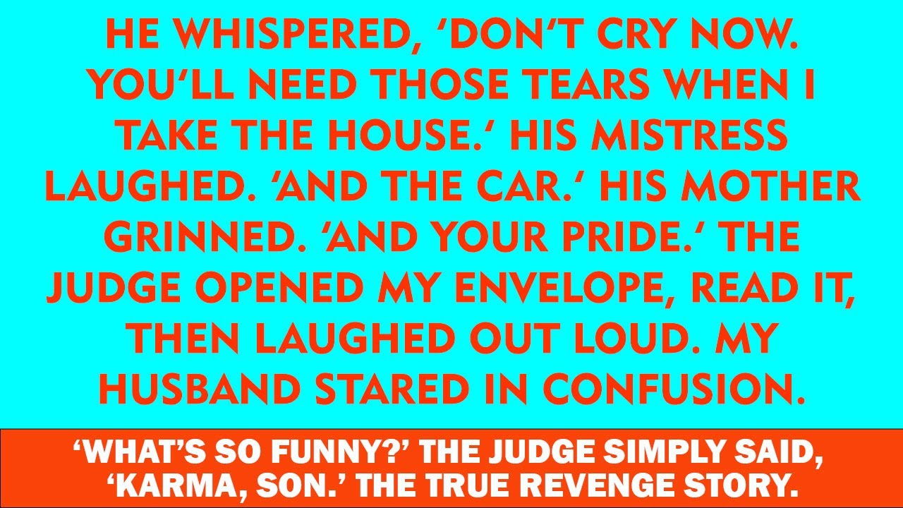 At the Divorce Hearing, My Husband, His Mistress, and His Mother Laughed—Then the Judge Said, Karma.