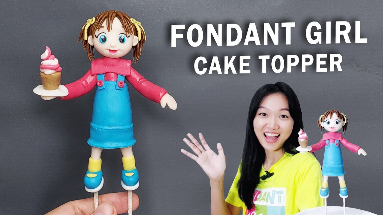 How to Make a Girl Cake Topper | How to make fondant girl | Girl Cake Topper | Fondant Girl