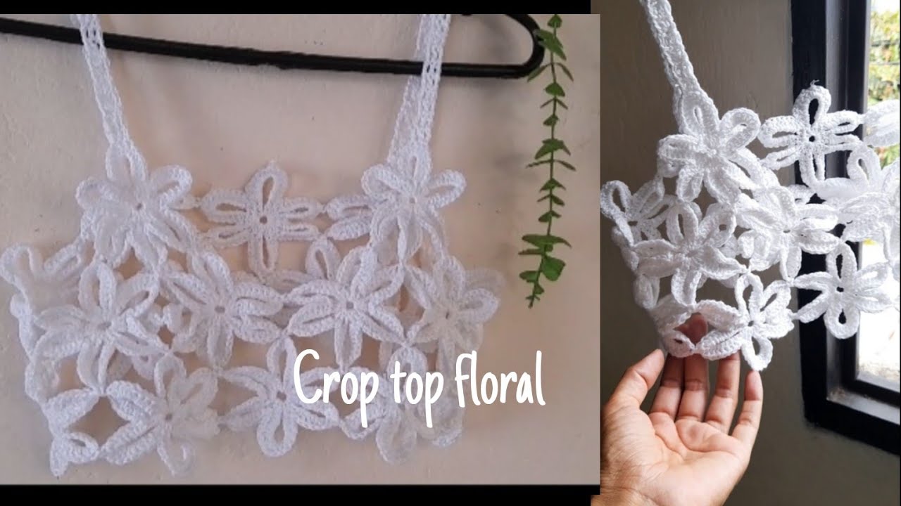 Top crop flores a crochet..🌻