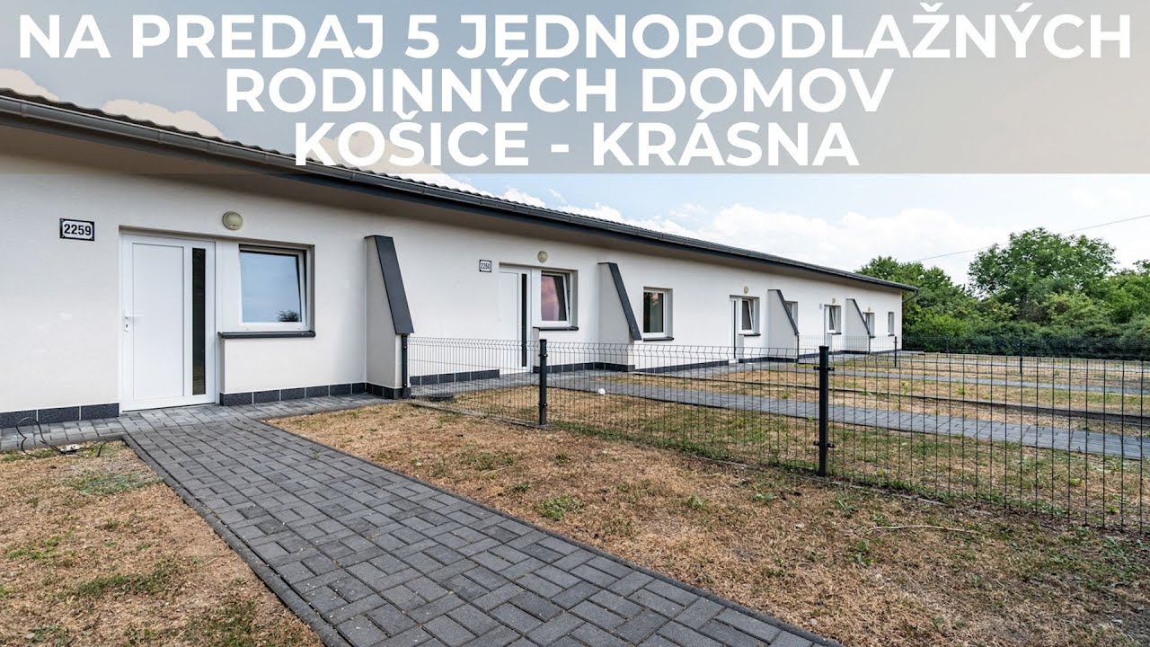 NA PREDAJ 5 JEDNOPODLAŽNÝCH RODINNÝCH DOMOV SO ZÁHRADOU | KOŠICE -KRÁSNA | NOVOSTAVBA