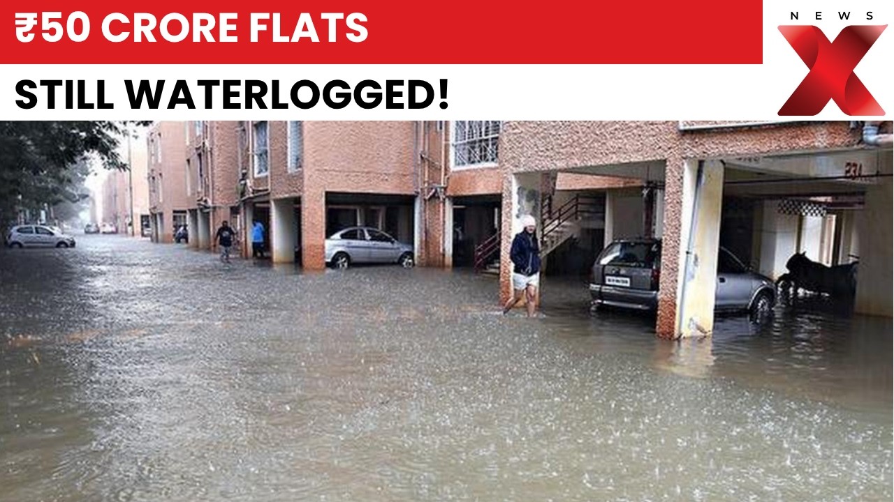 Gurugram Rains: Waterlogging Outside DLF Magnolias On Golf Course Road