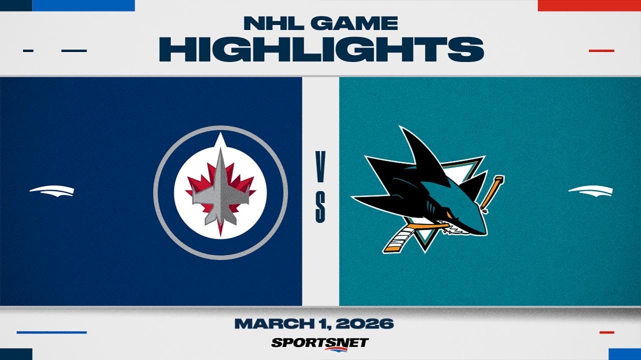 NHL Highlights | Jets vs. Sharks - March 1,2026