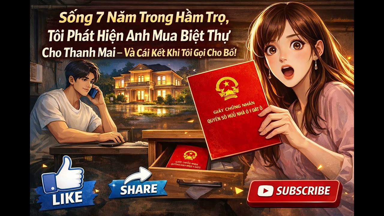 🔥 Truyện Ngôn Tình Lật Kèo: Sống 7 Năm Trong Hầm Trọ, Tôi Phát Hiện Anh Mua Biệt Thự Cho Thanh Mai!