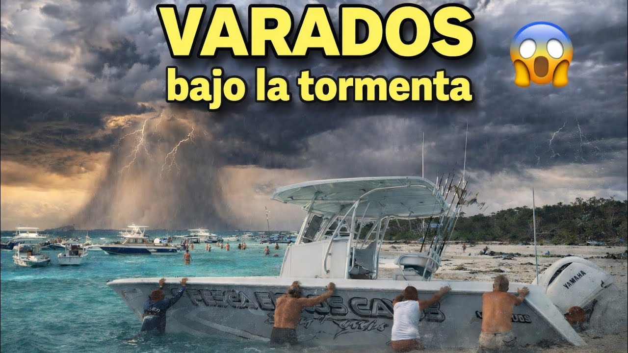 ⚓😱 Sandbar Peligroso: Tormenta, Tensión y Barco Varado!!