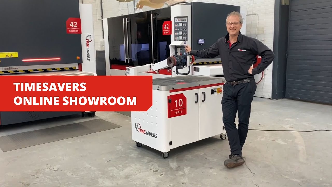 Timesavers online showroom video: 10 series for deburring, edge rounding and finishing