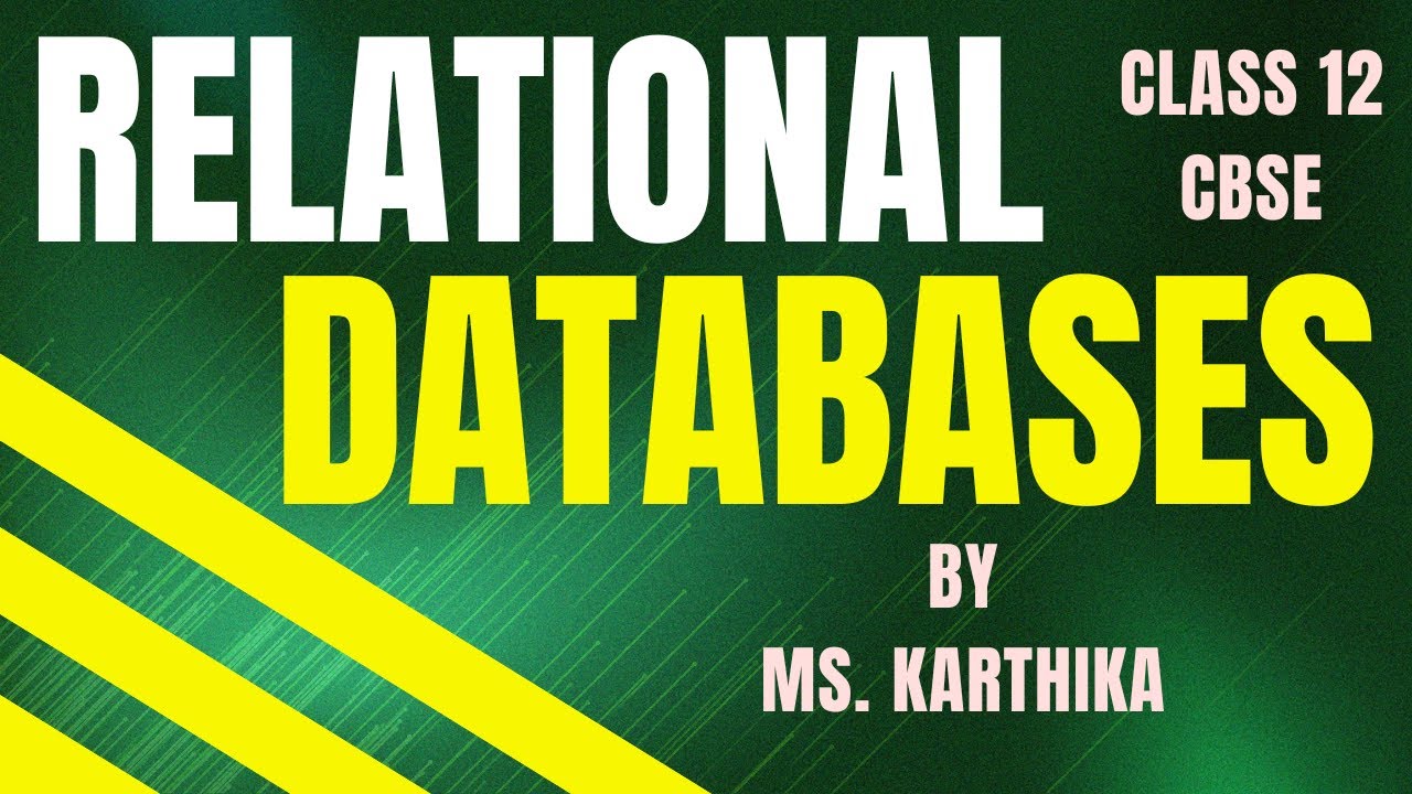 CBSE CLASS 12 Computer Science | Relational Databases | Tamil
