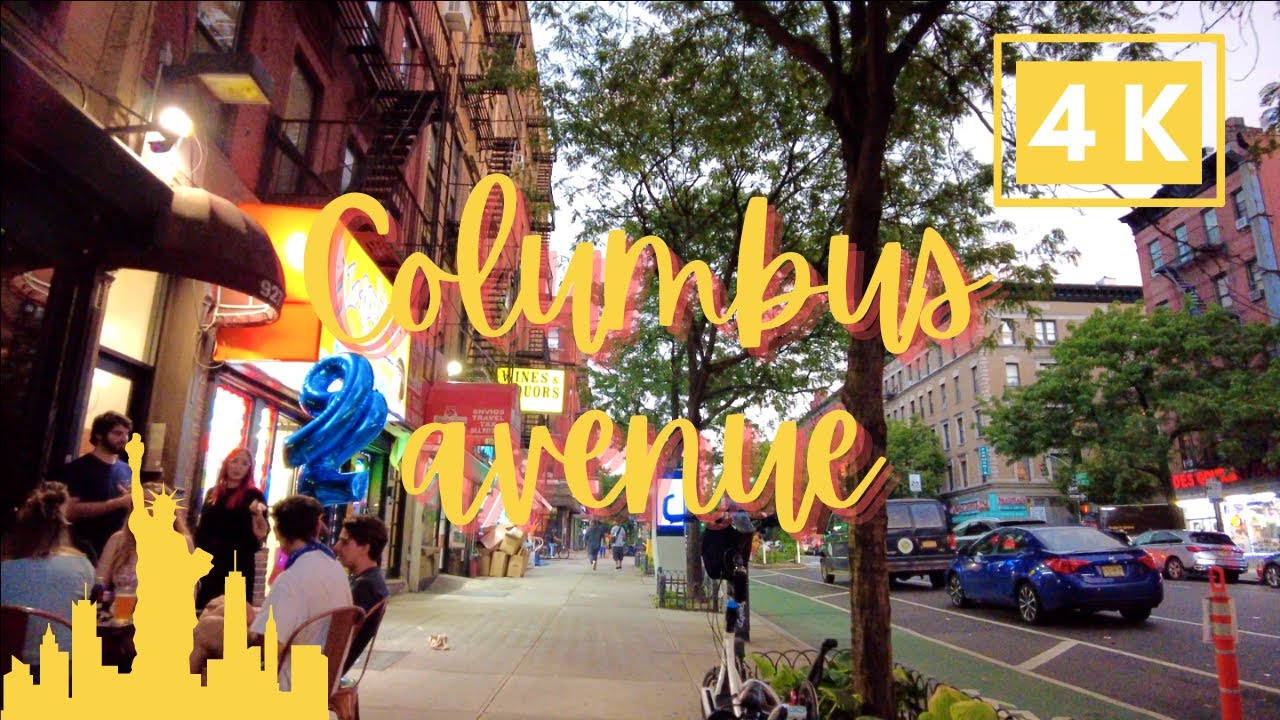 [4K] NYC Walking Tours | Columbus Avenue at Sunset in Manhattan Valley, Upper West Side, New York