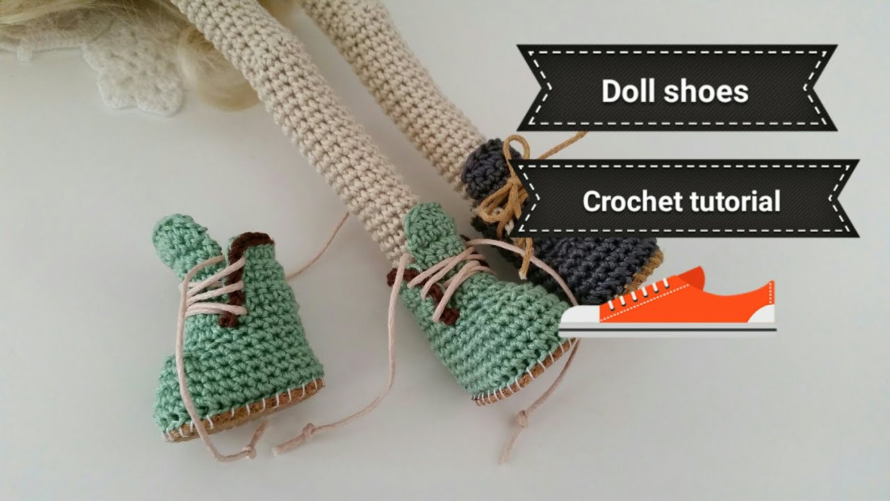 How to crochet doll winter shoes / mini booties crochet