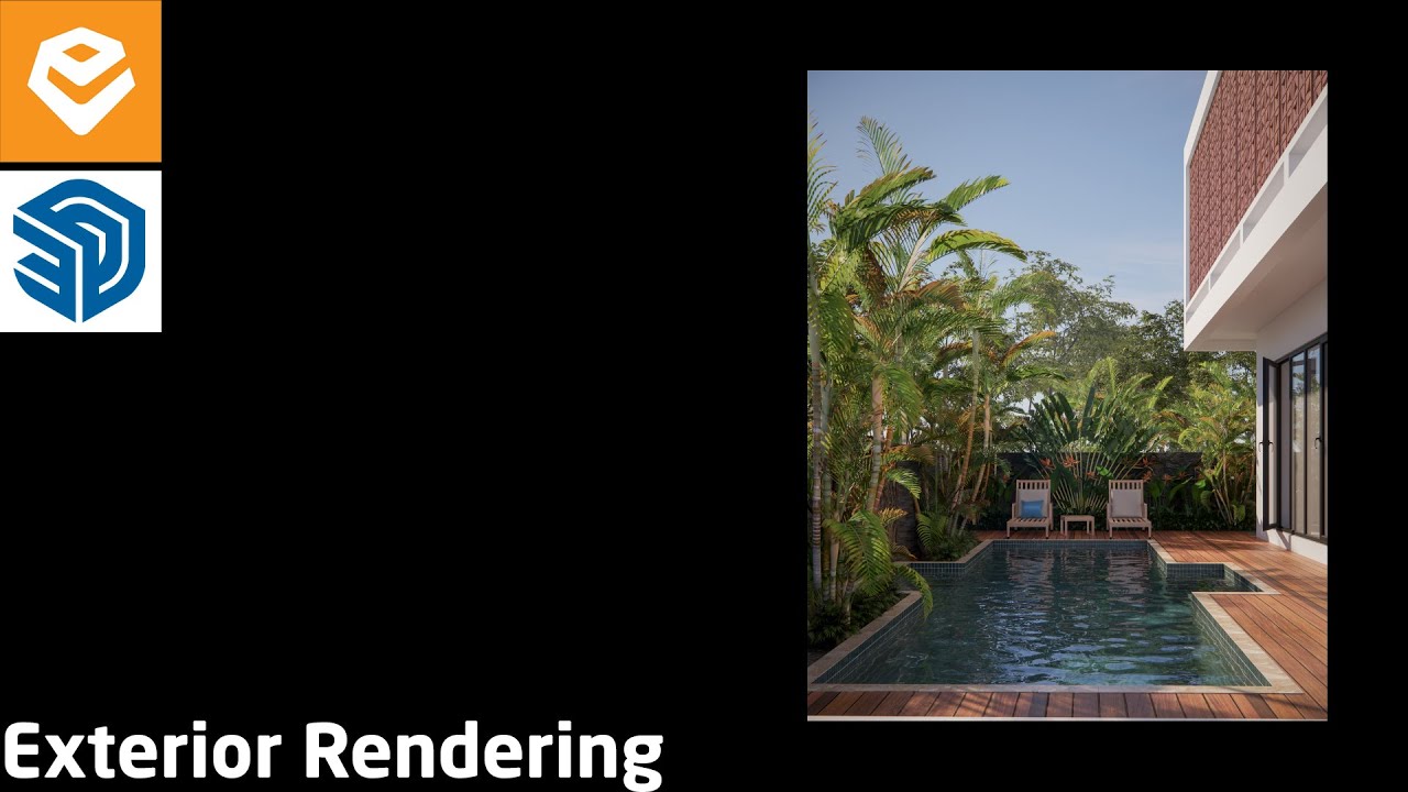 Enscape 4.7 For SketchUp | 070 Realistic Exterior Pool Area Rendering