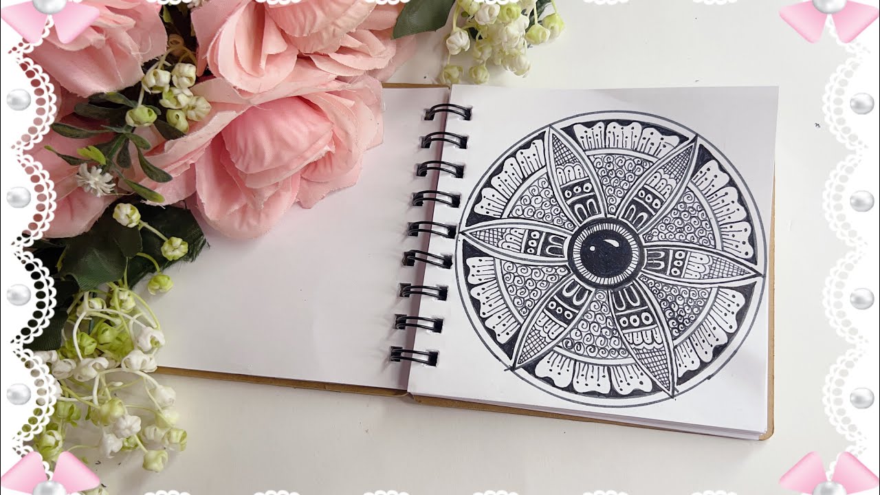 Creating a Beautiful Floral Mandala with Just a Fine Liner | Step-by-Step Art Therapy