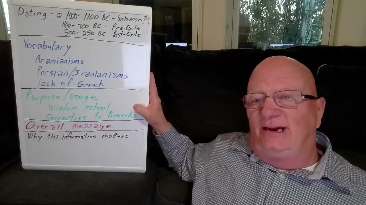 Ecclesiastes:  Introduction to book, date, purpose, overall message