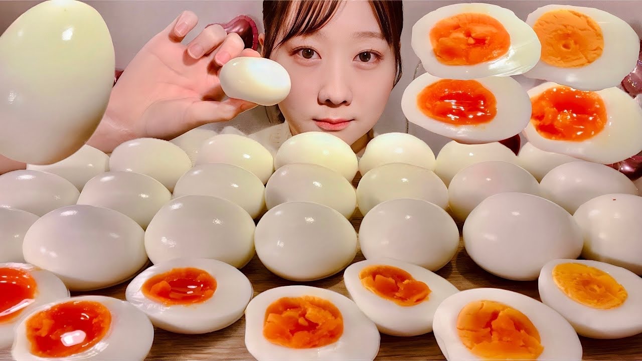 ASMR Вареное яйцо【русские субтитры】【Mukbang/ Eating Sounds】