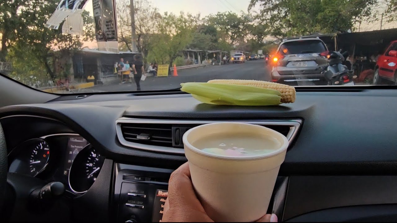 Elote y atol en la carretera troncal de el norte regresando a casita #viralvideo #travel 