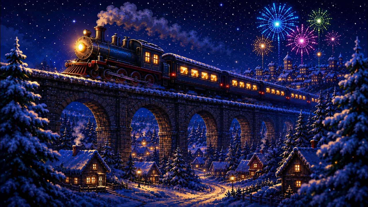 New Year Chiptune Midnight Pixel Train | Chill Lofi Vibes