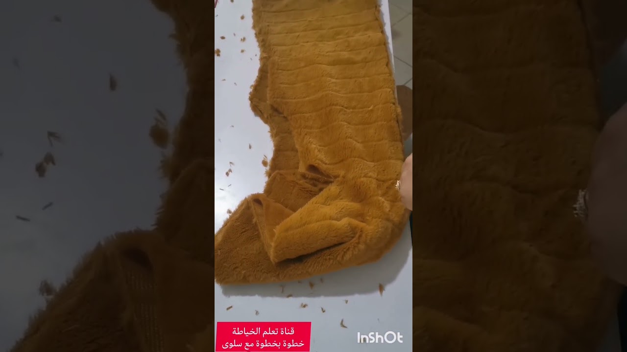 طريقة تفصيل معطف الفرو بالكابيش#خياطة #جلابه 