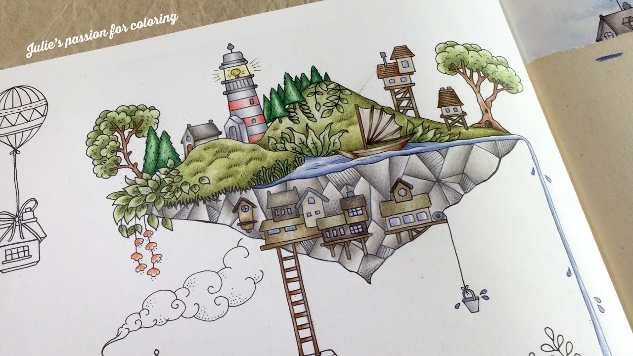 WORLDS OF WONDER by Johanna Basford - prismacolor pencils - part 1