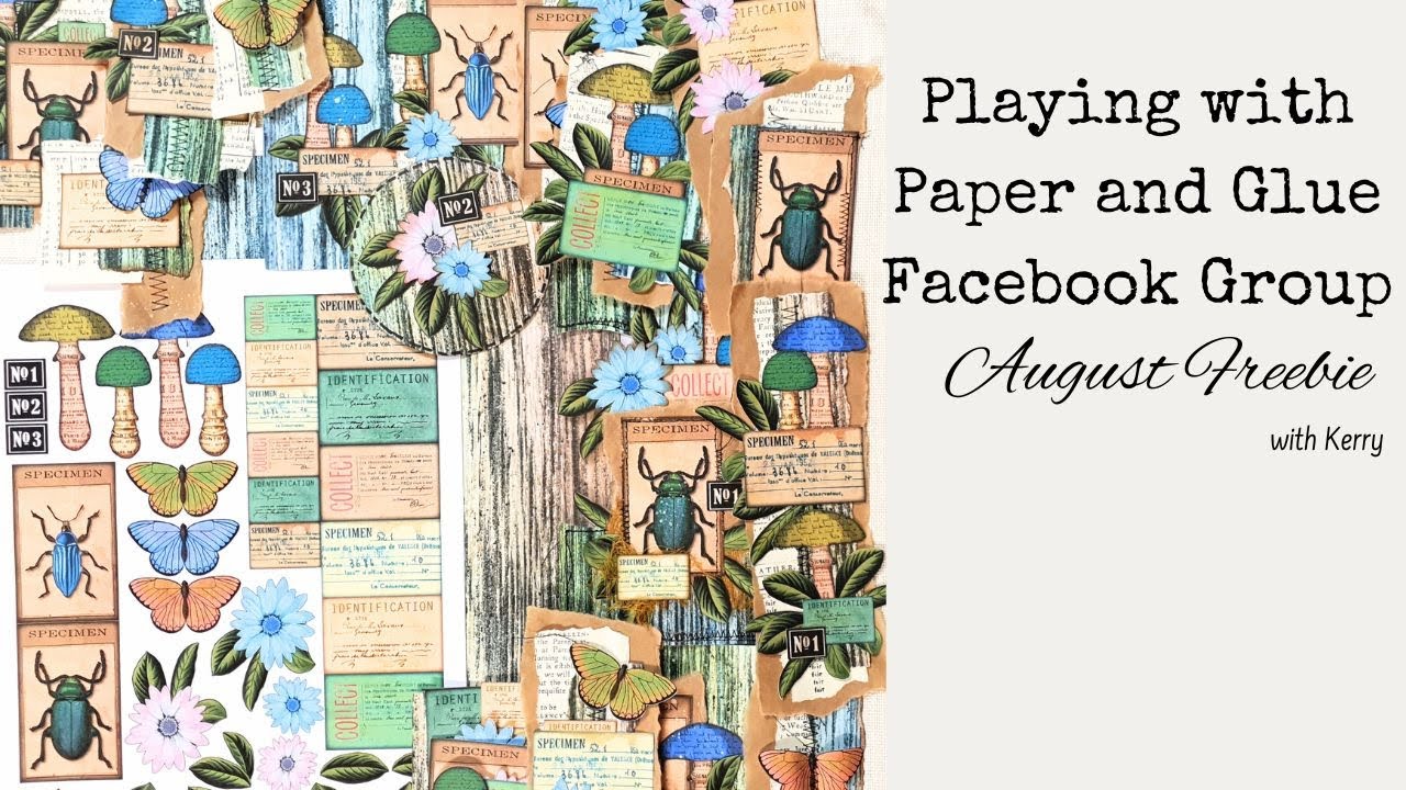 August Freebie for Playing with Paper and Glue Facebook Group with Kerry