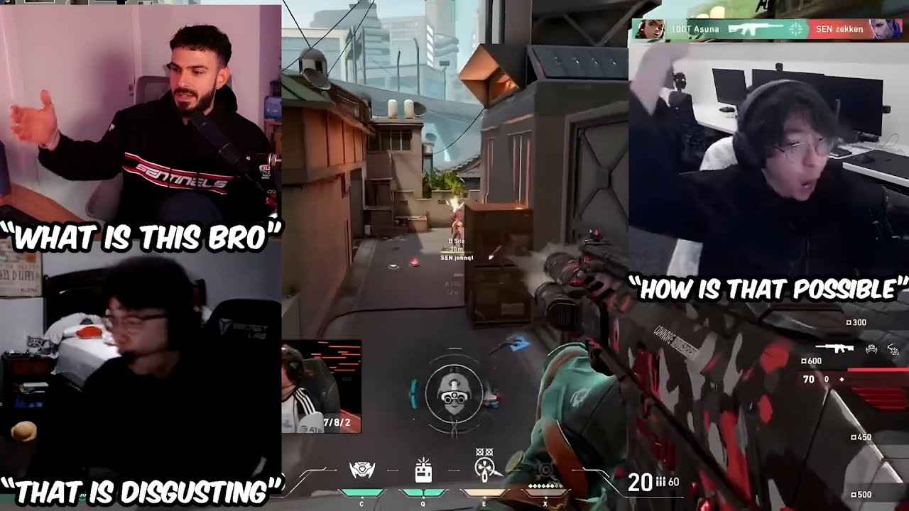 Tarik, TenZ & Shanks Were SHOCKED After 100T Asuna UNREAL JUMPING HEADSHOT Against Sentinels In VCT