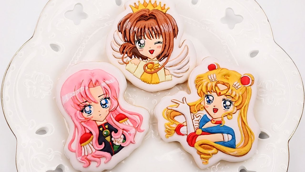 Best Anime Girls Royal Icing Cookies - Sailor moon, Sakura, Utena [image from @hanavbara]