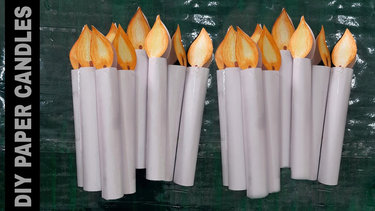 Paper Candle DIY | PAPER CNADLE CRAFT IDEAS | EASY PAPER CANDLE MAKING FOR DECORATION