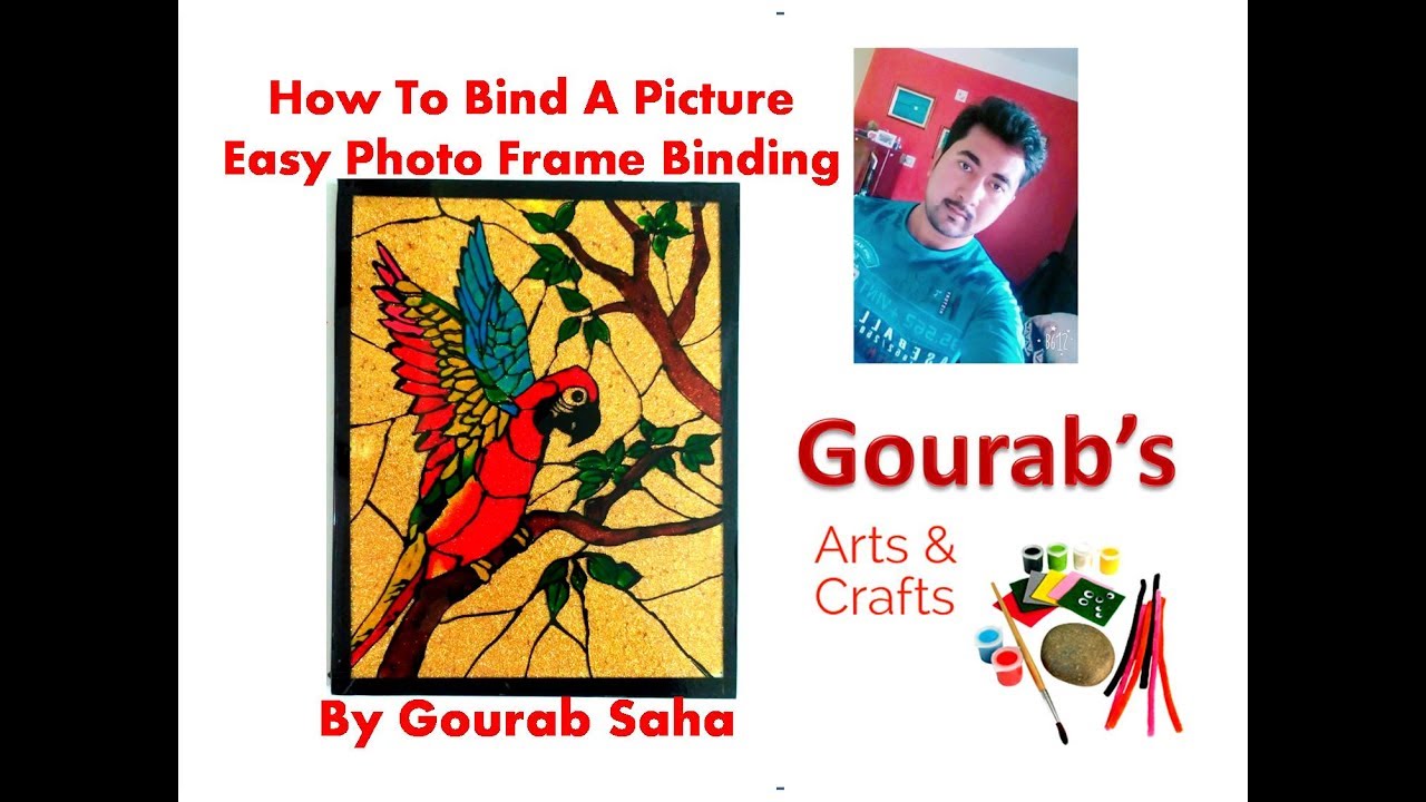 Photo Binding Tutorial || How To Frame Glass Painting At Home || DIY || Photo Frame
